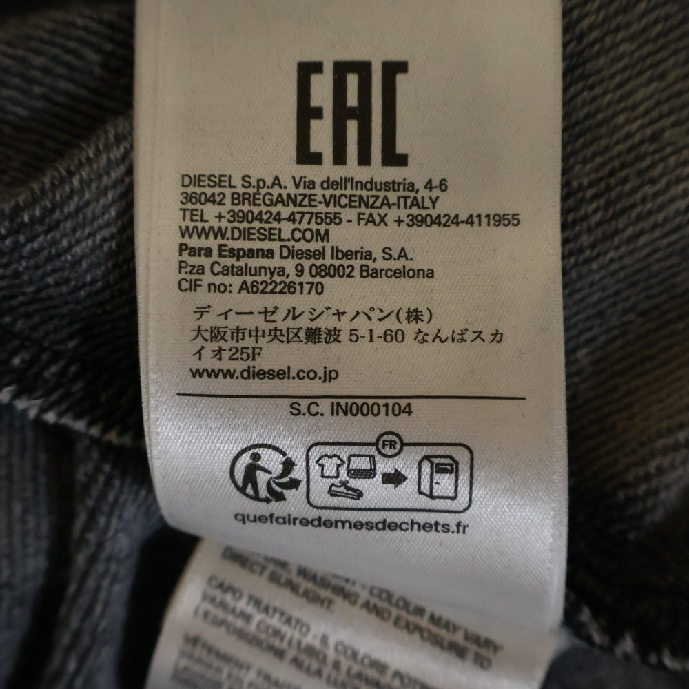 DIESEL(ディーゼル) S-GINN-HOOD-ZIP-L1 ロゴプリント ジップアップ スウェットパーカー フーディー グレー 0IJAT