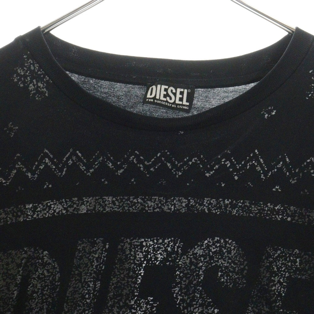 DIESEL(ディーゼル) T-JUST-LS-CX11 ロゴプリント ロングスリーブ 長袖Tシャツ カットソー ブラック RPATI