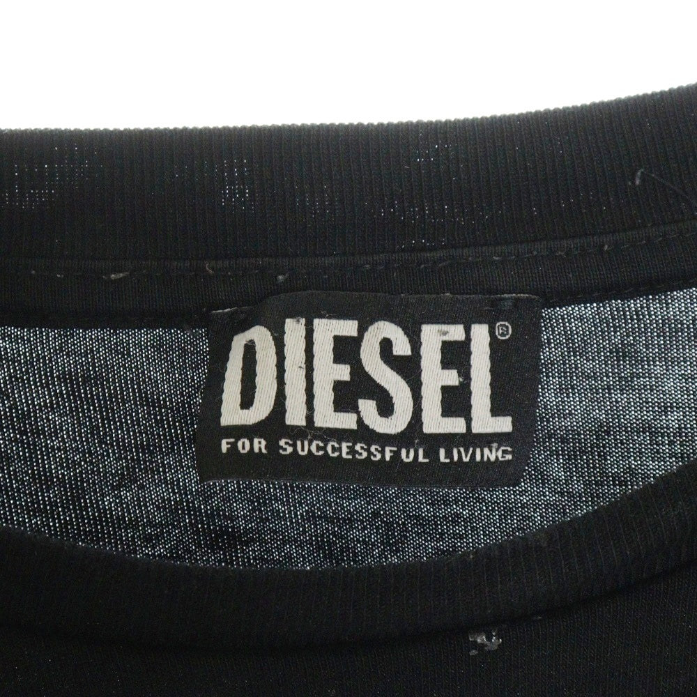 DIESEL(ディーゼル) T-JUST-LS-CX11 ロゴプリント ロングスリーブ 長袖Tシャツ カットソー ブラック RPATI