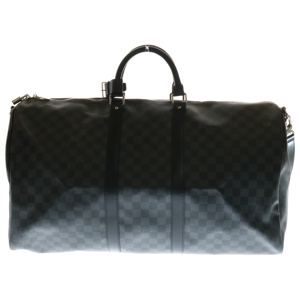 LOUIS VUITTON(ルイヴィトン) ダミエグラフィット キーポルバンドリエール55 2WAY レザーボストンバッグ ショルダーバッグ ブラック N41413