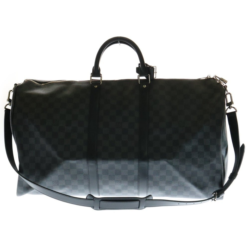 LOUIS VUITTON(ルイヴィトン) ダミエグラフィット キーポルバンドリエール55 2WAY レザーボストンバッグ ショルダーバッグ ブラック N41413