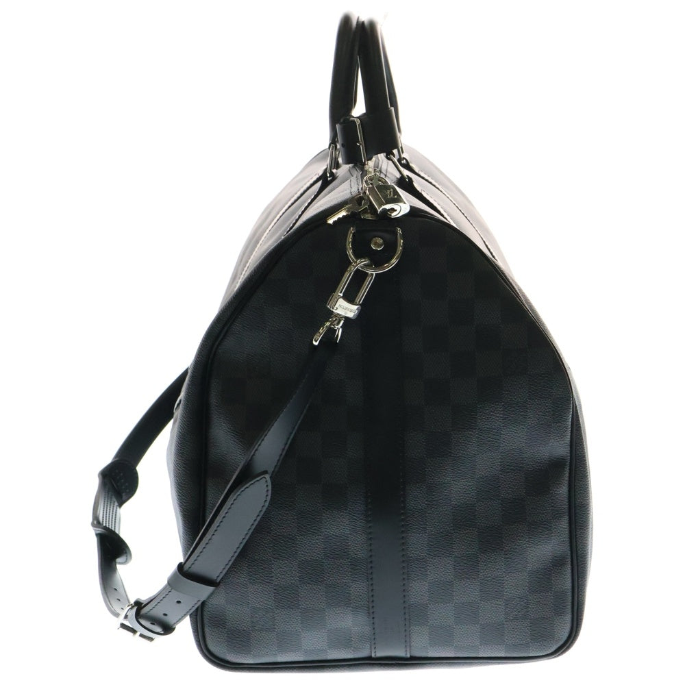 LOUIS VUITTON(ルイヴィトン) ダミエグラフィット キーポルバンドリエール55 2WAY レザーボストンバッグ ショルダーバッグ ブラック N41413