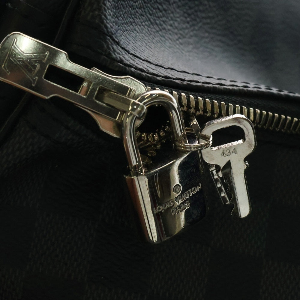 LOUIS VUITTON(ルイヴィトン) ダミエグラフィット キーポルバンドリエール55 2WAY レザーボストンバッグ ショルダーバッグ ブラック N41413