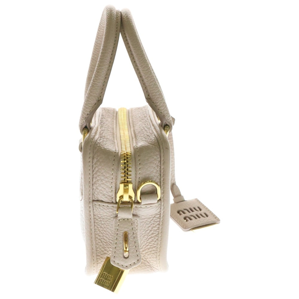 miumiu(ミュウミュウ) アルカディ 2wayハンドバッグ ショルダーバッグ ピンクベージュ レザー 5BB123