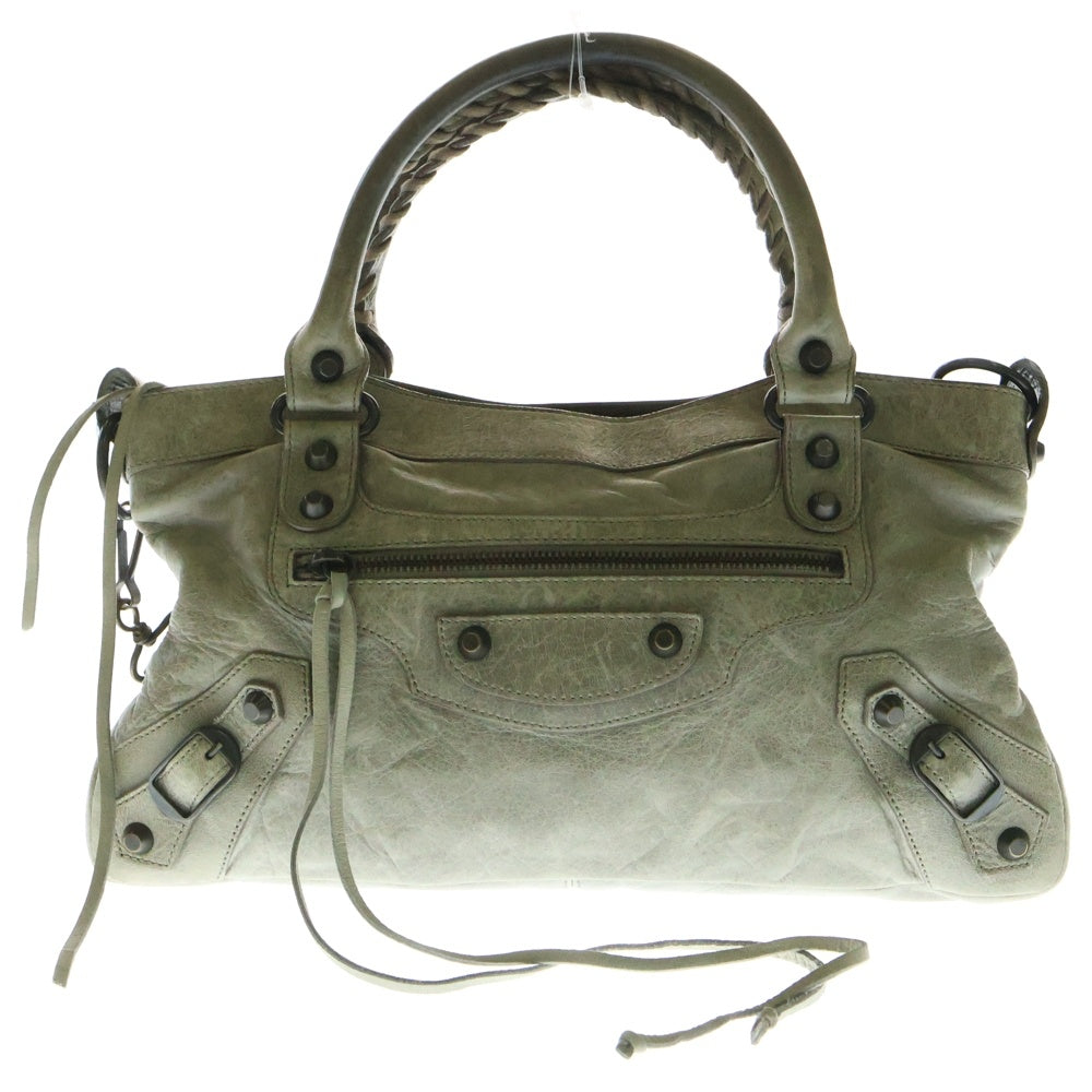 BALENCIAGA(バレンシアガ) ザ・ファースト 2wayバッグ ハンドバッグ ショルダーバッグ トートバッグ ベージュ レザー 103208