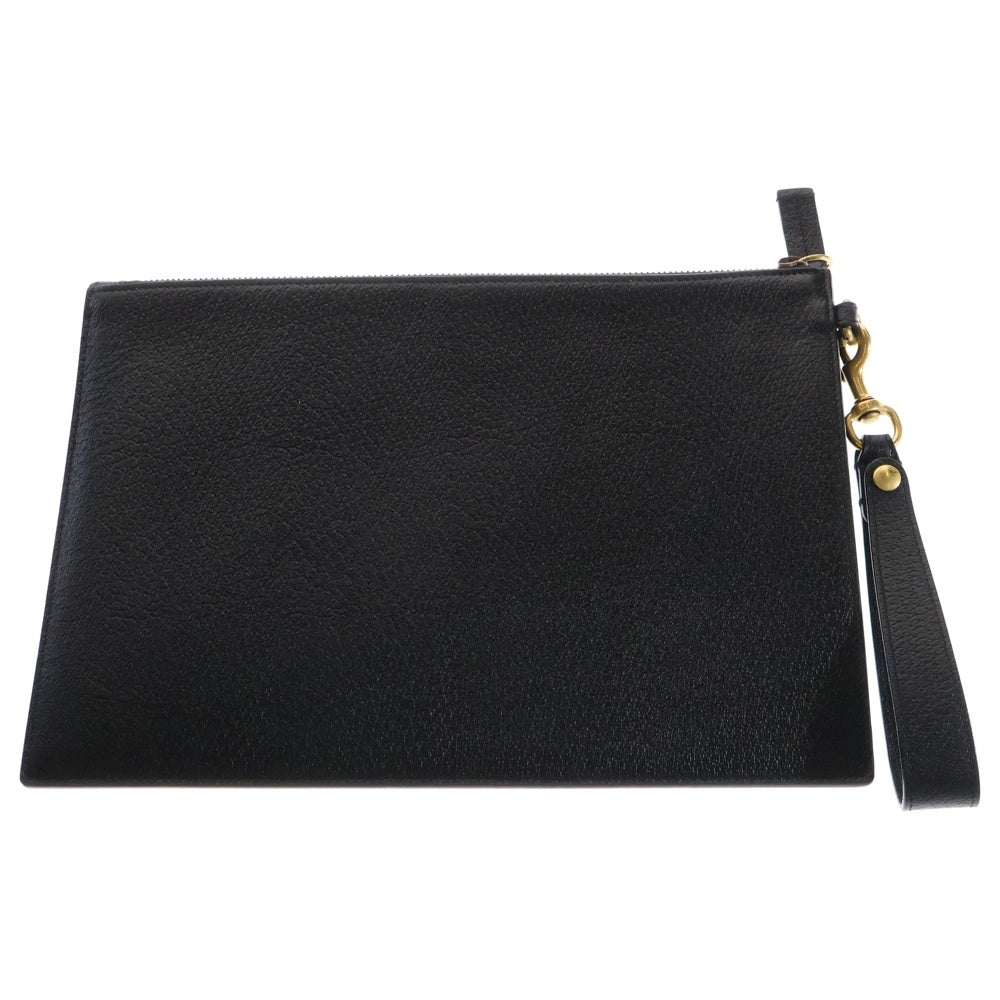 GUCCI(グッチ) ビー 蜂 セカンドバッグ クラッチバッグ ケース ブラック ゴールド金具 レザー 523684