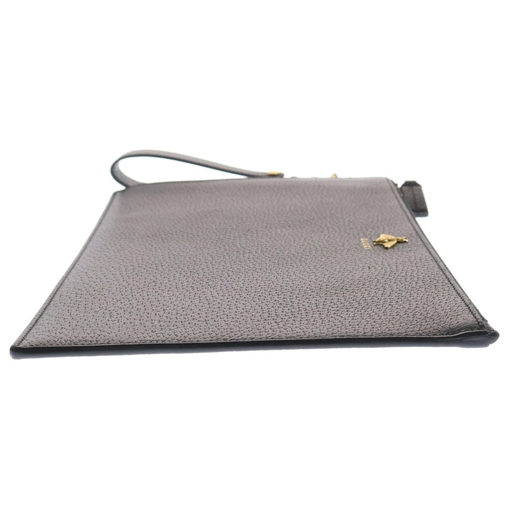 GUCCI(グッチ) ビー 蜂 セカンドバッグ クラッチバッグ ケース ブラック ゴールド金具 レザー 523684