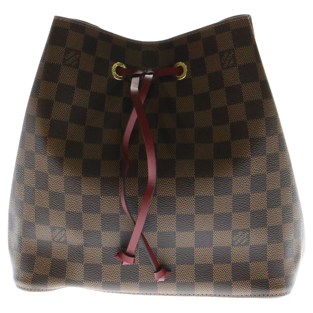 LOUIS VUITTON(ルイヴィトン) ダミエ エベヌ ネオノエ 2WAYバッグ ハンドバッグ ショルダーバッグ ブラウン×レッド ゴールド金具 レザー×PVC N40214