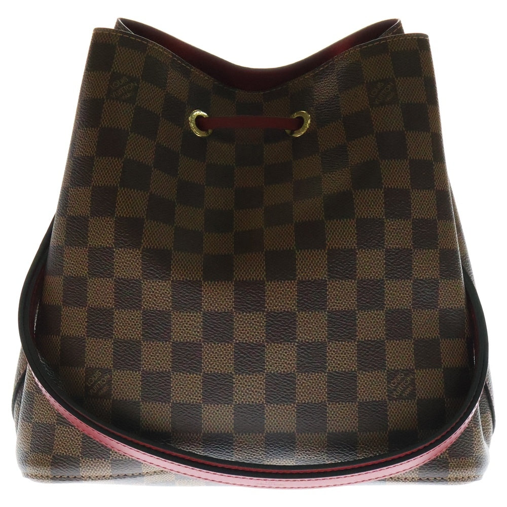LOUIS VUITTON(ルイヴィトン) ダミエ エベヌ ネオノエ 2WAYバッグ ハンドバッグ ショルダーバッグ ブラウン×レッド ゴールド金具 レザー×PVC N40214