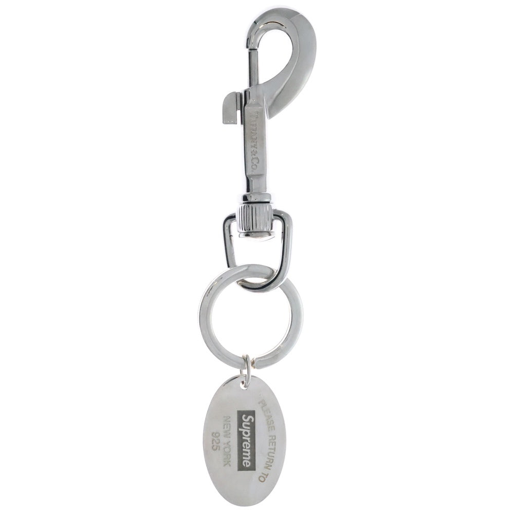 SUPREME(シュプリーム) 21AW× Tiffany & Co. Return to Tiffany Oval Tag Keyring ム×ティファニー コラボ リターン トゥー ティファニー オーバル タグ キーリング バッグチャーム シルバー