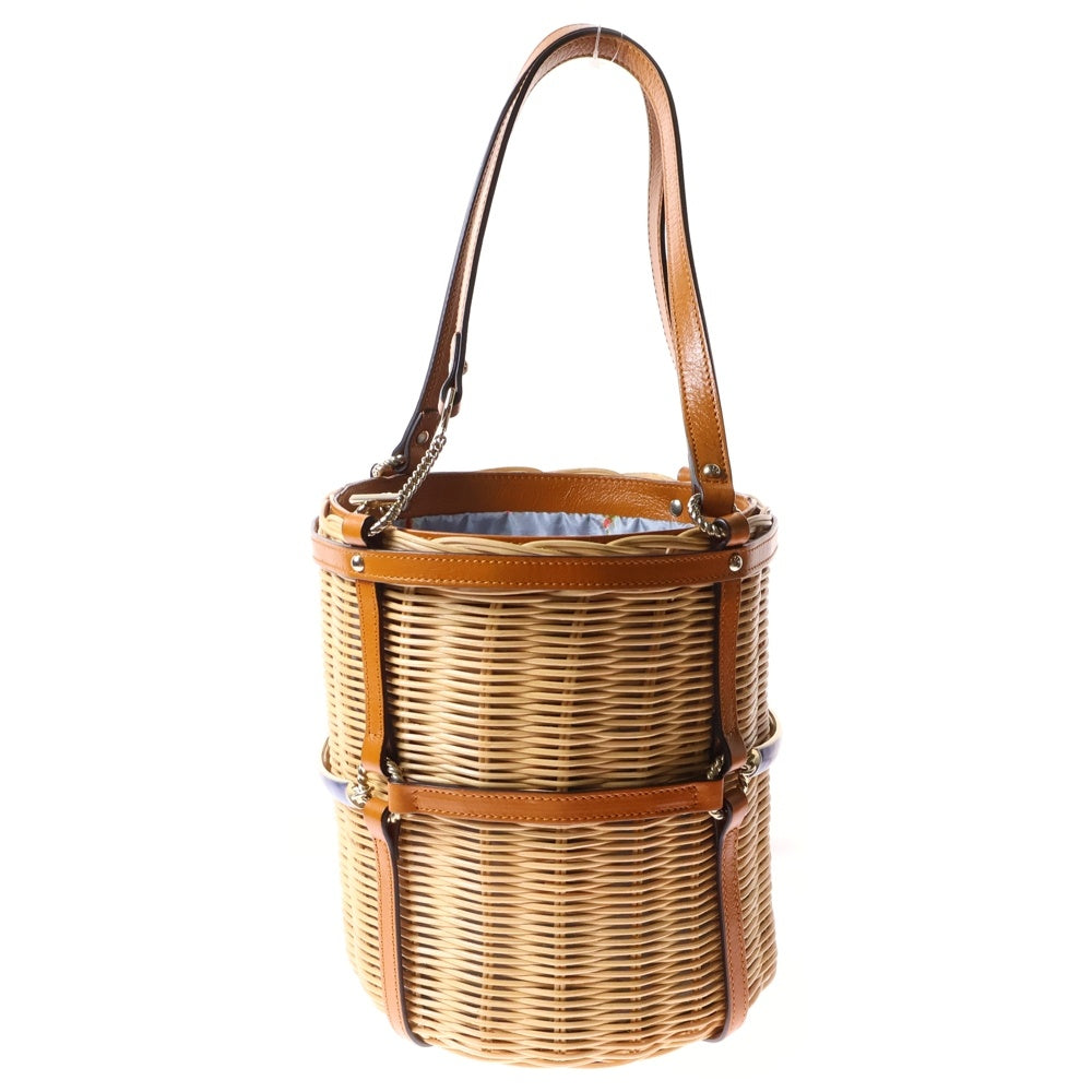 GUCCI(グッチ) インターロッキングG フラワー ハンドバッグ かごバッグ ブラウン 524830