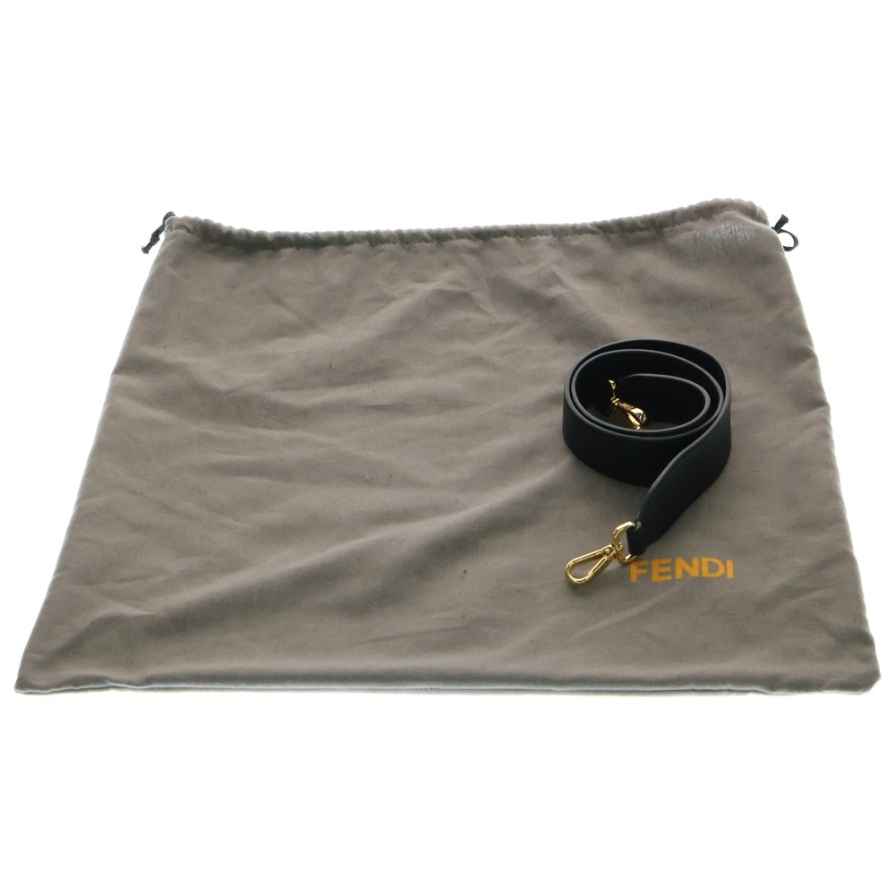 FENDI(フェンディ) ドットコム スタッズ レザー 2WAY ハンド ショルダーバッグ ゴールド金具 ブラック 8BN293