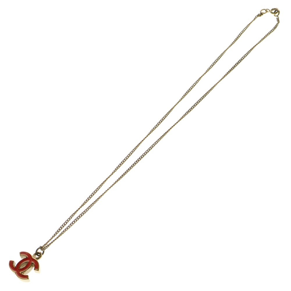 CHANEL(シャネル) ココマーク ネックレス レッド ゴールド金具 GP アクセサリー