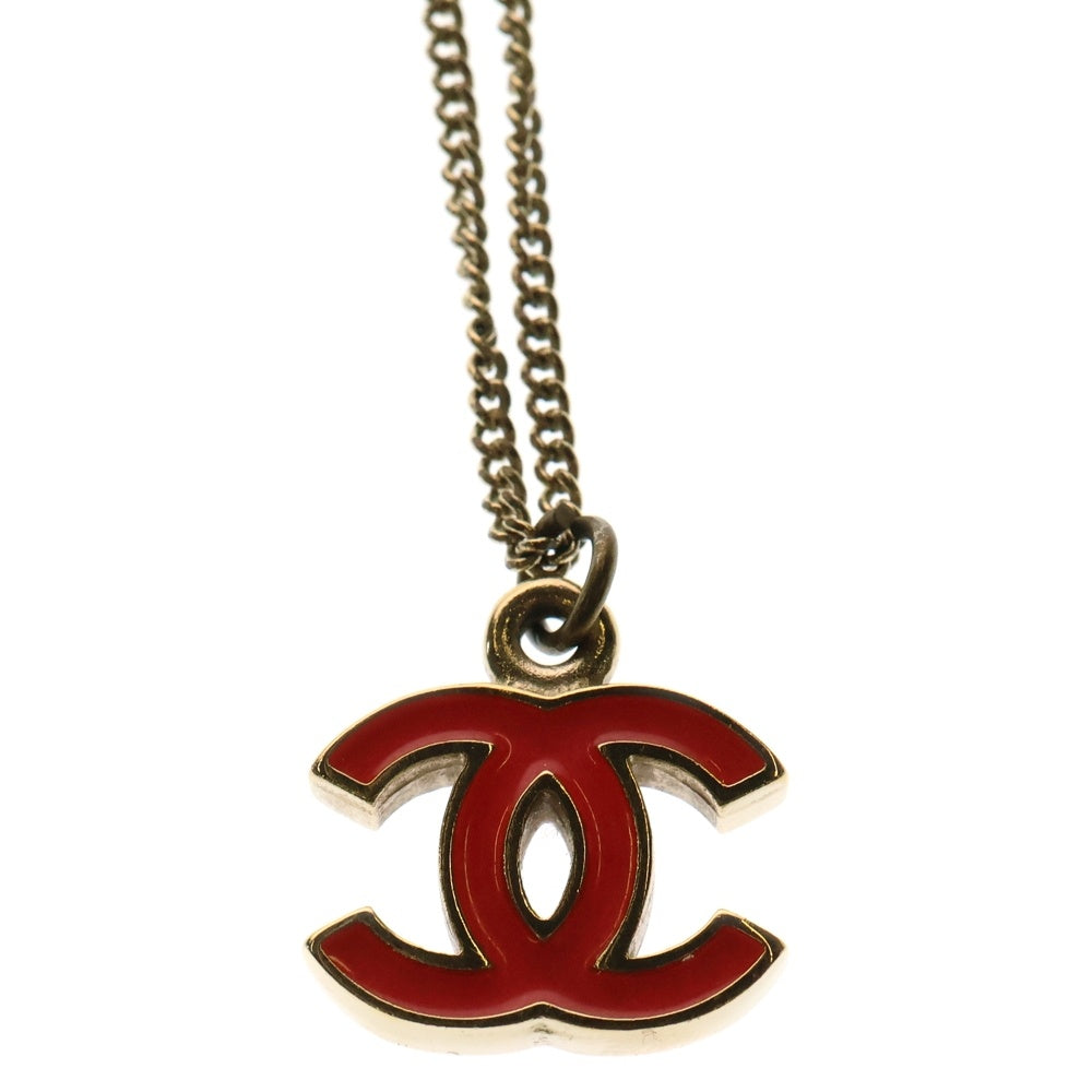 CHANEL(シャネル) ココマーク ネックレス レッド ゴールド金具 GP アクセサリー