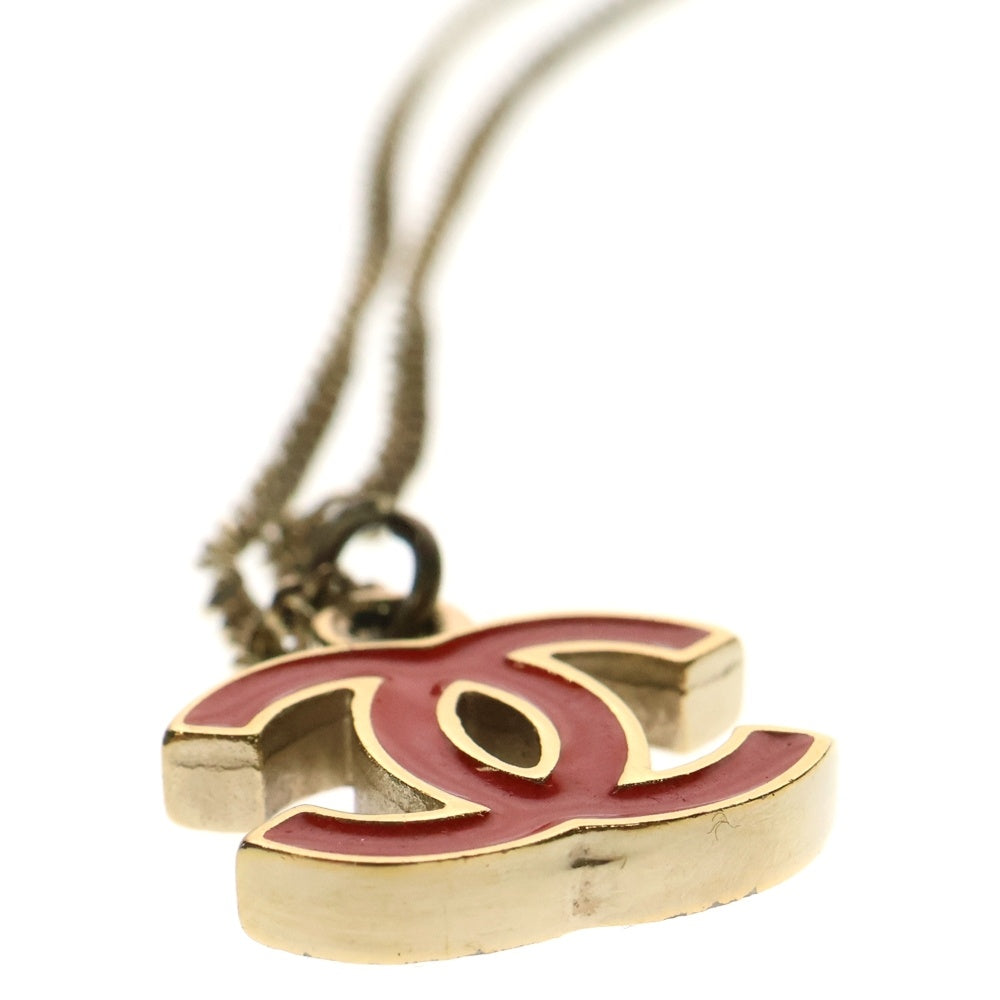 CHANEL(シャネル) ココマーク ネックレス レッド ゴールド金具 GP アクセサリー