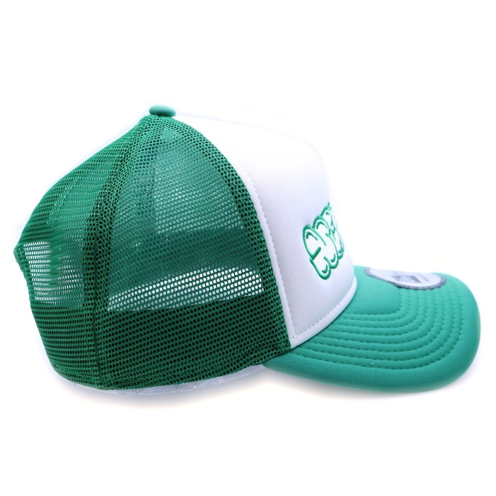 NEW ERA(ニューエラ) 9FORTY A-Frame メッシュキャップ 帽子 ホワイト×グリーン ポリエステル