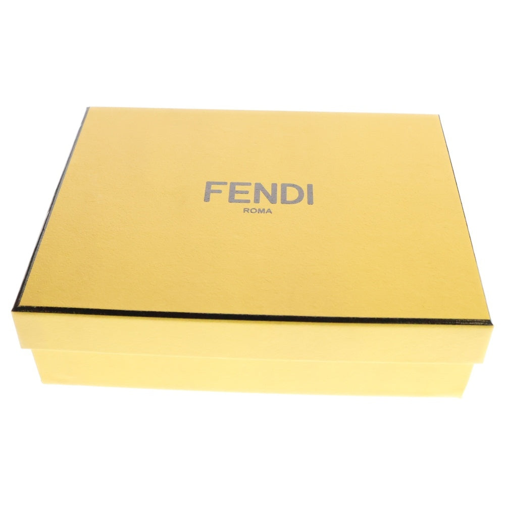 FENDI(フェンディ) ピーカブー 三つ折り財布 コンパクトウォレット コインケース シルバー金具 ベージュ レザー