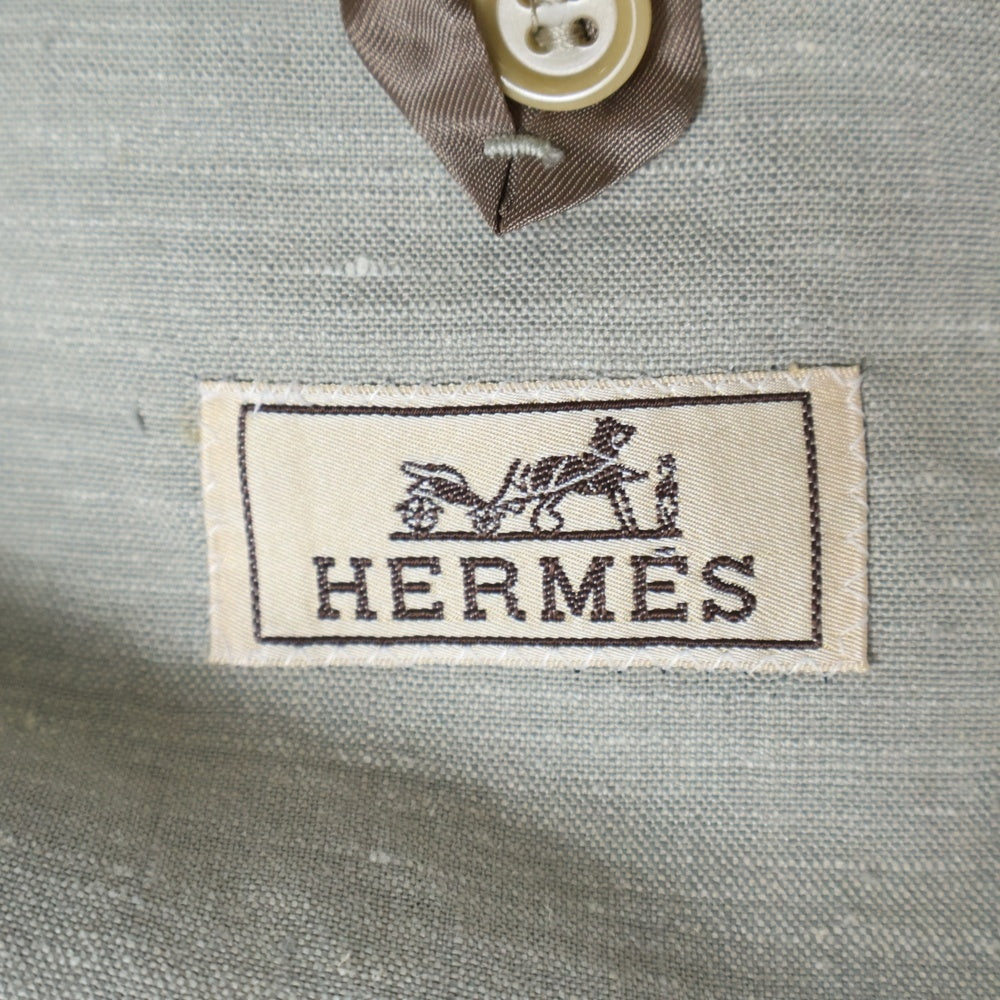 HERMES(エルメス) レーヨン混 リネン テーラードジャケット ベージュ G19583