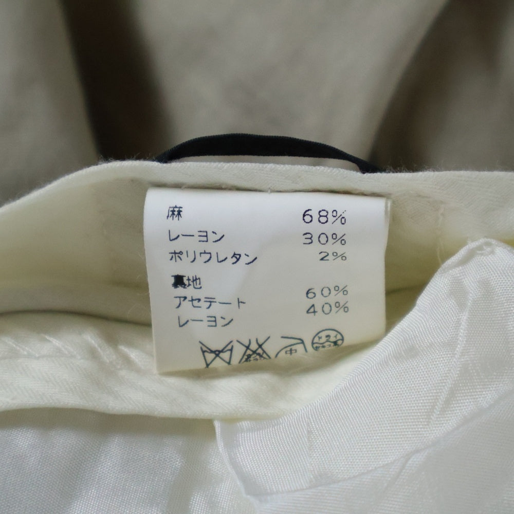 HERMES(エルメス) レーヨン混 リネン ノータック スラックスパンツ トラウザーズ ベージュ 02503.097