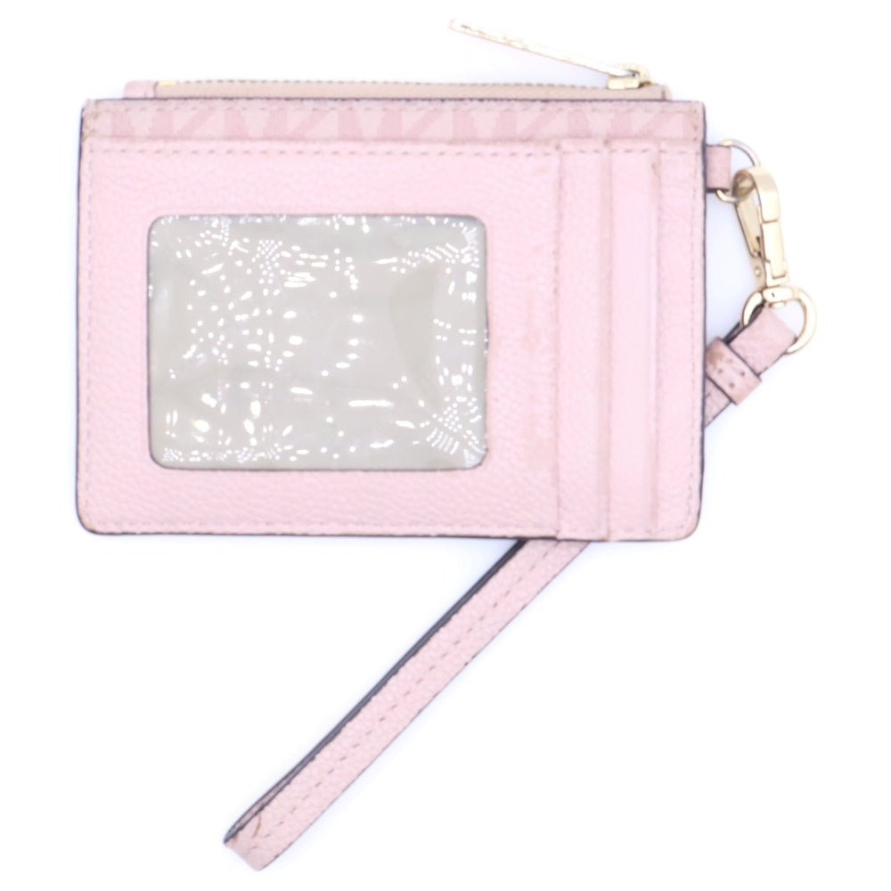 MICHAEL KORS(マイケルコース) MKロゴ ストラップ付レザーフラグメントケース カードケース ピンク