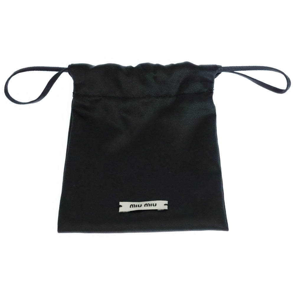 miumiu(ミュウミュウ) ウッドビーズ キャンバスレザー切替ロゴブレスレット