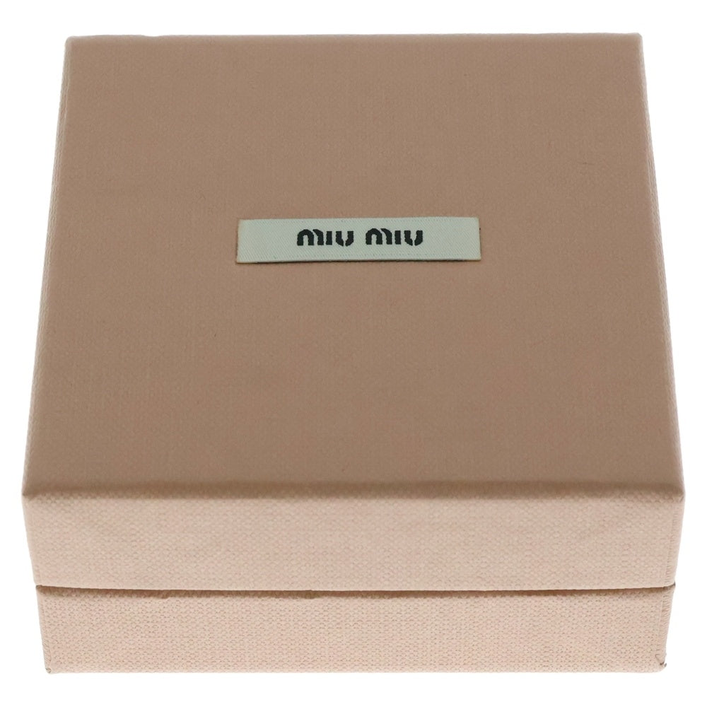 miumiu(ミュウミュウ) ラインストーン付ロゴスターチャームレザーブレスレット ブルー レディース 5IB316