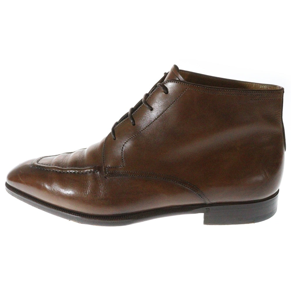 Berluti(ベルルッティ) Uチップ レザー レースアップ チャッカブーツ ハイカットシューズ ブラウン 032 366