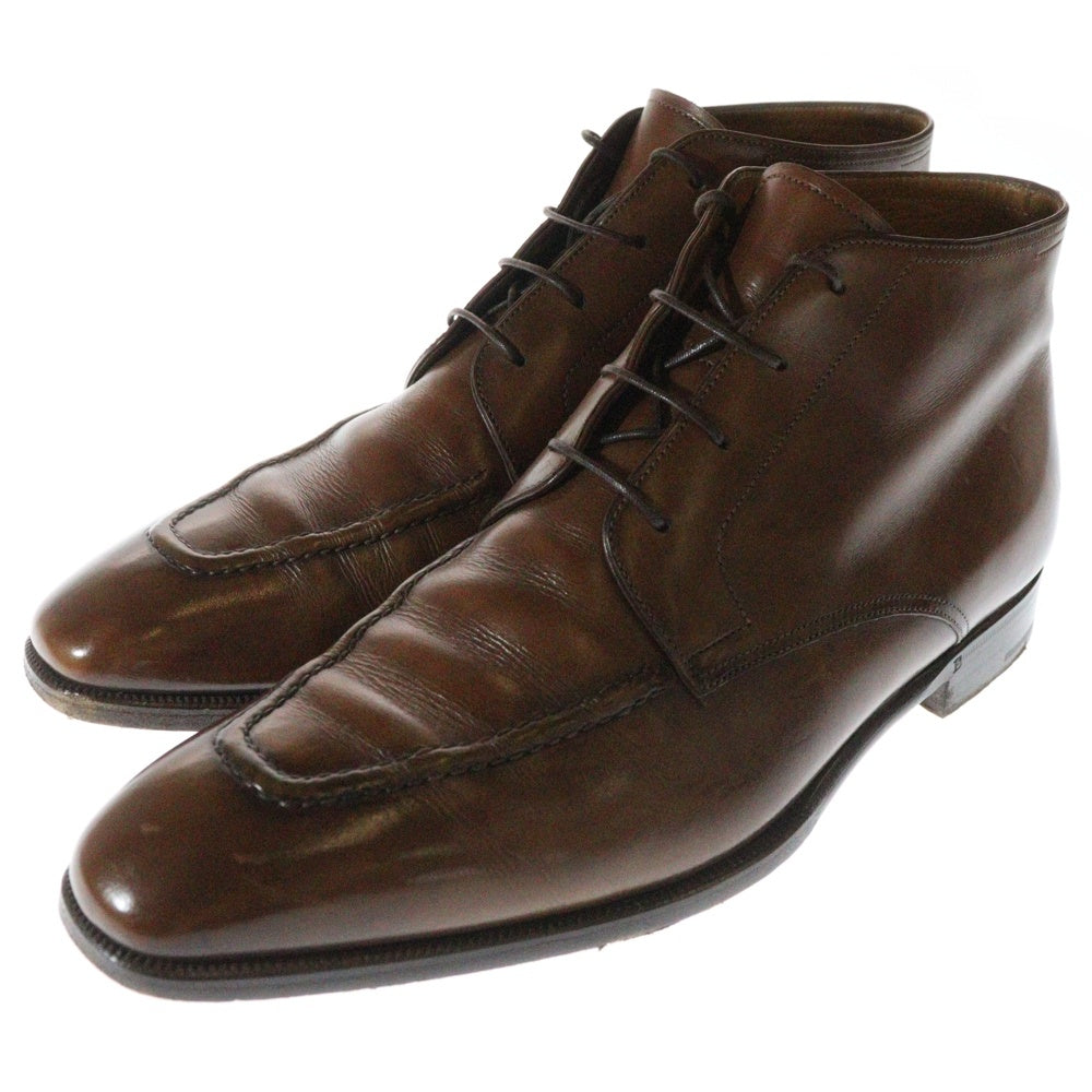 Berluti(ベルルッティ) Uチップ レザー レースアップ チャッカブーツ ハイカットシューズ ブラウン 032 366