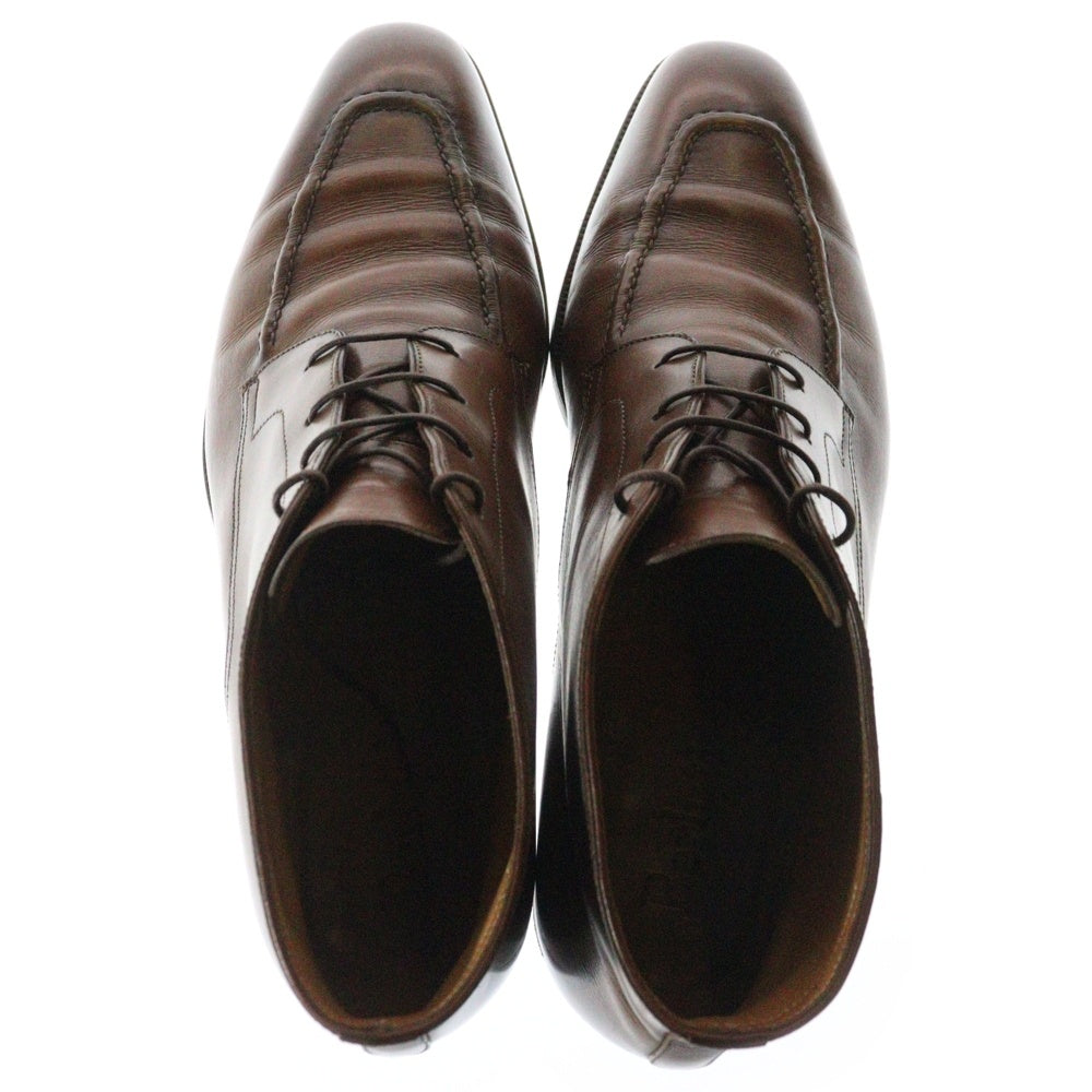 Berluti(ベルルッティ) Uチップ レザー レースアップ チャッカブーツ ハイカットシューズ ブラウン 032 366