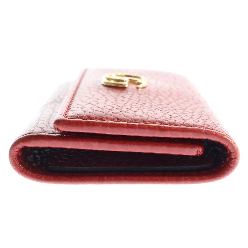 GUCCI(グッチ) GGマーモント レザー 6連キーケース キーホルダー ゴールド金具 レッド 456118