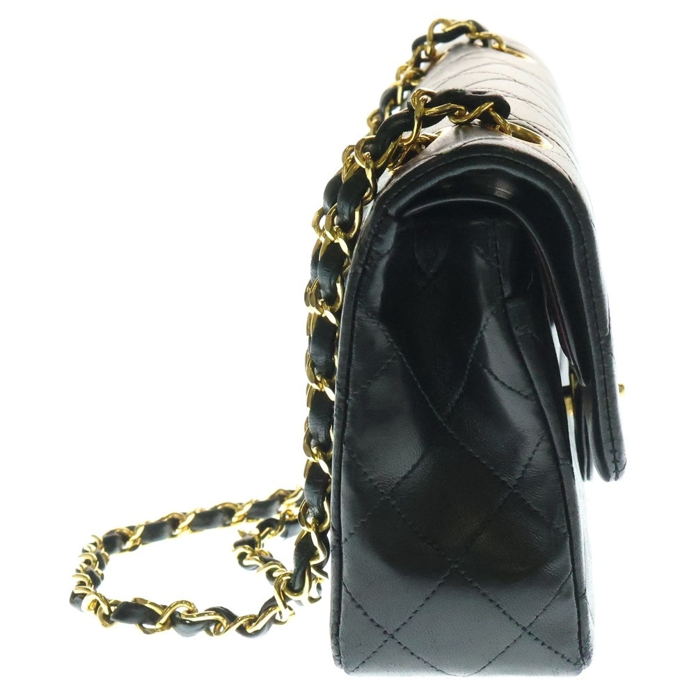 CHANEL(シャネル) ココマーク マトラッセ23 Wチェーン Wフラップ ラムスキン レザーチェーンショルダーバッグ ブラック レディース