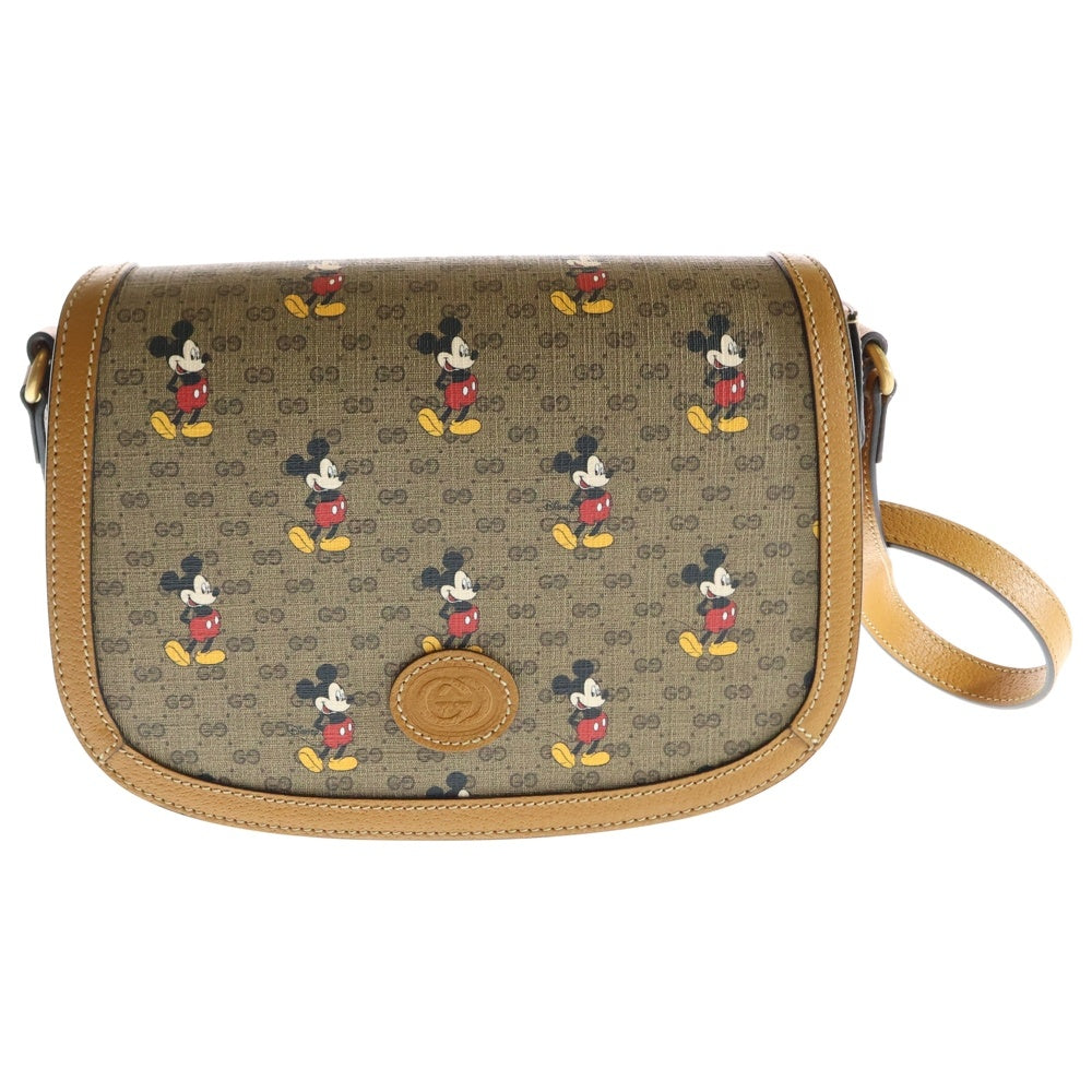 GUCCI(グッチ) ディズニーコラボ マイクロGG ショルダーバッグ ベージュ ブラウン PVC×レザー 602694