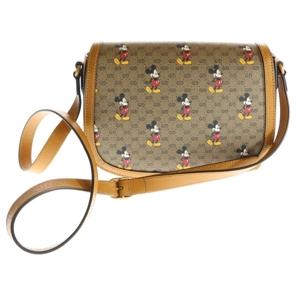 GUCCI(グッチ) ディズニーコラボ マイクロGG ショルダーバッグ ベージュ ブラウン PVC×レザー 602694
