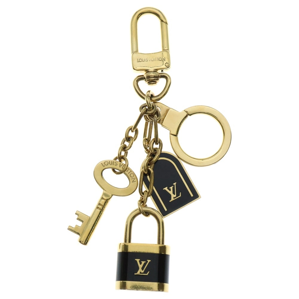 LOUIS VUITTON(ルイヴィトン) ポルトクレ カデナ キーホルダー バッグチャーム キーリング ゴールド×ブラウン GP M60074