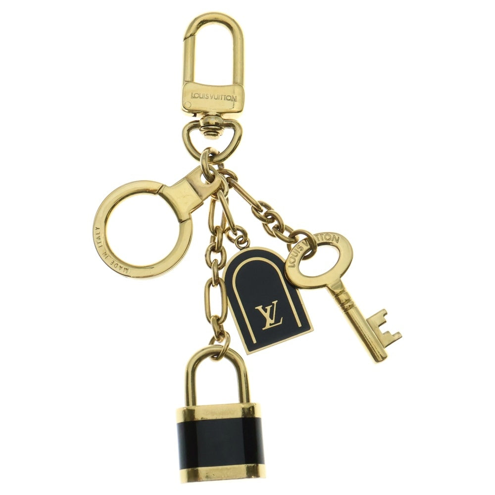 LOUIS VUITTON(ルイヴィトン) ポルトクレ カデナ キーホルダー バッグチャーム キーリング ゴールド×ブラウン GP M60074