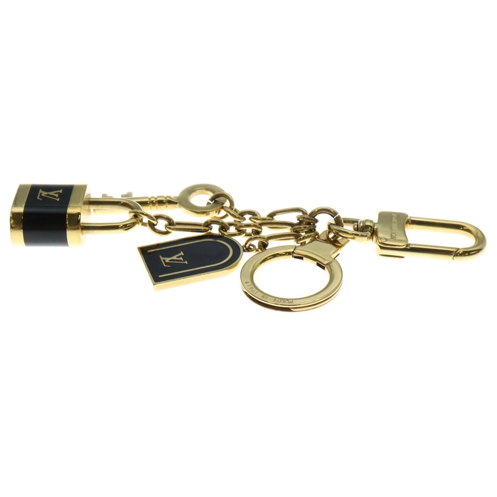 LOUIS VUITTON(ルイヴィトン) ポルトクレ カデナ キーホルダー バッグチャーム キーリング ゴールド×ブラウン GP M60074