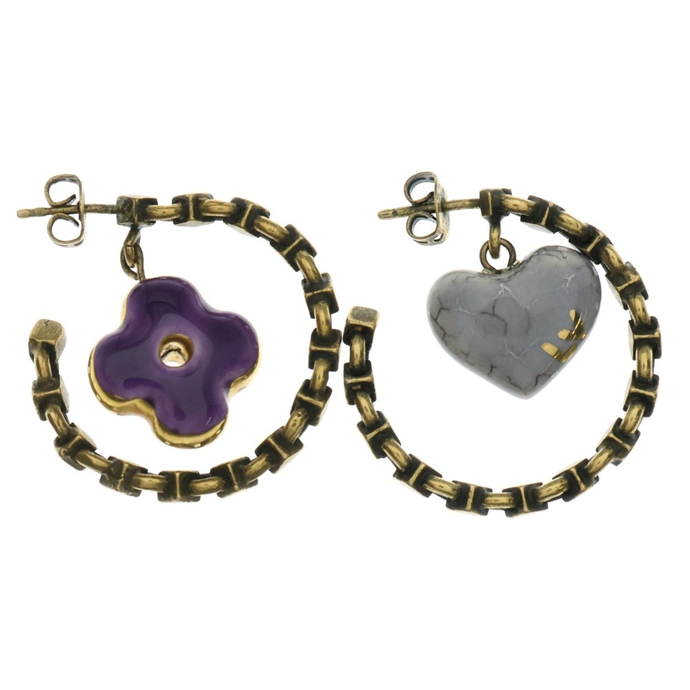 LOUIS VUITTON(ルイヴィトン) クレオール フープピアス ストーン イヤーアクセサリー ゴールド×パープル