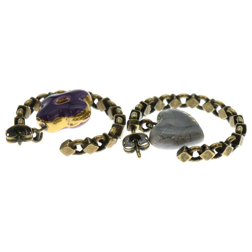 LOUIS VUITTON(ルイヴィトン) クレオール フープピアス ストーン イヤーアクセサリー ゴールド×パープル