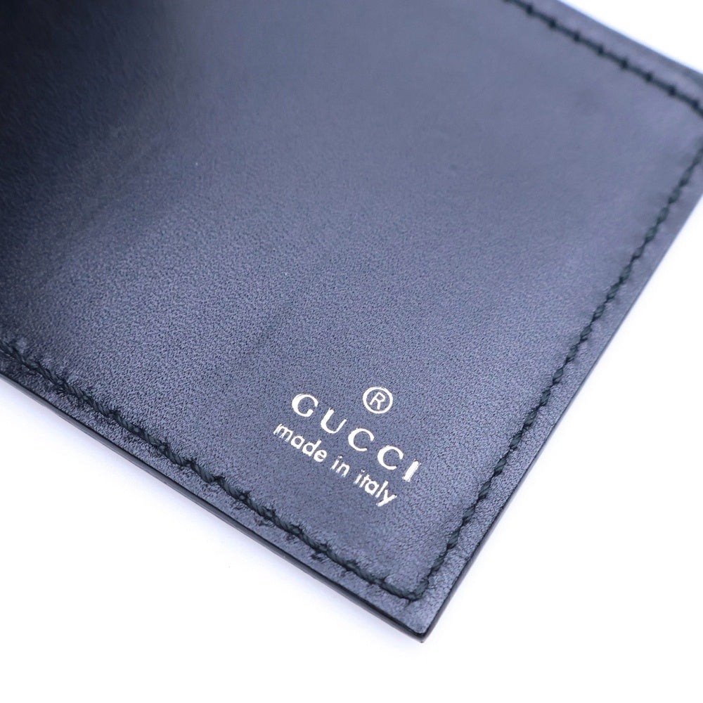 GUCCI(グッチ) レザー エンボスロゴ ミラー 手鏡 ブラック
