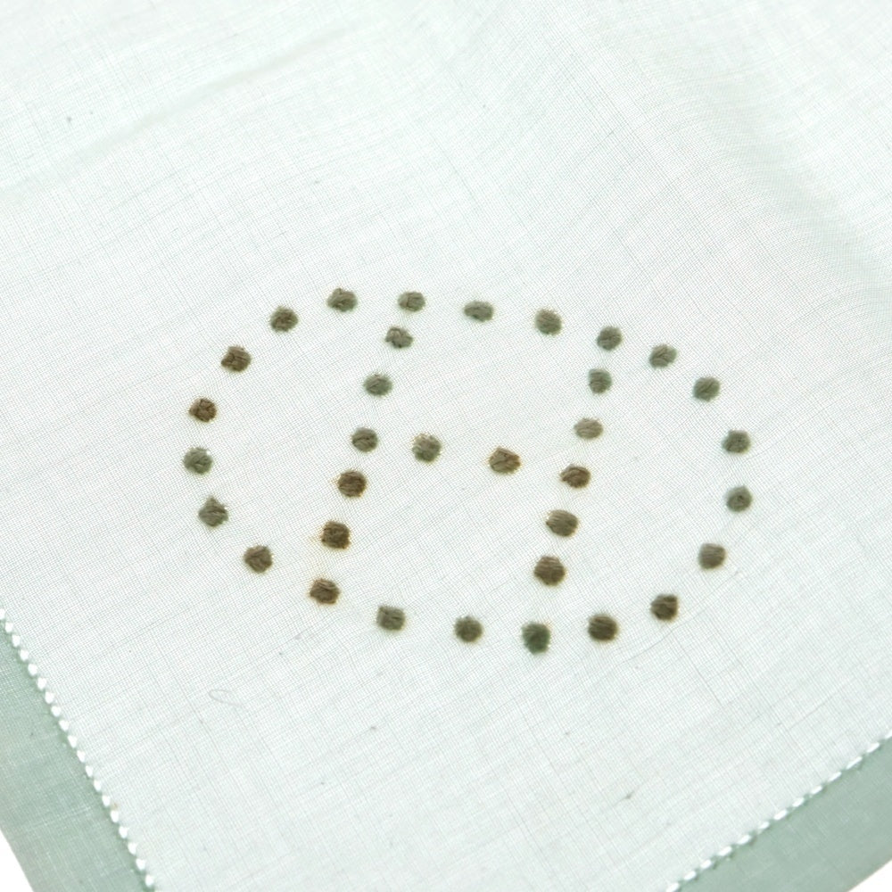 HERMES(エルメス) ハンカチ ロゴ刺繍 ライトブルー