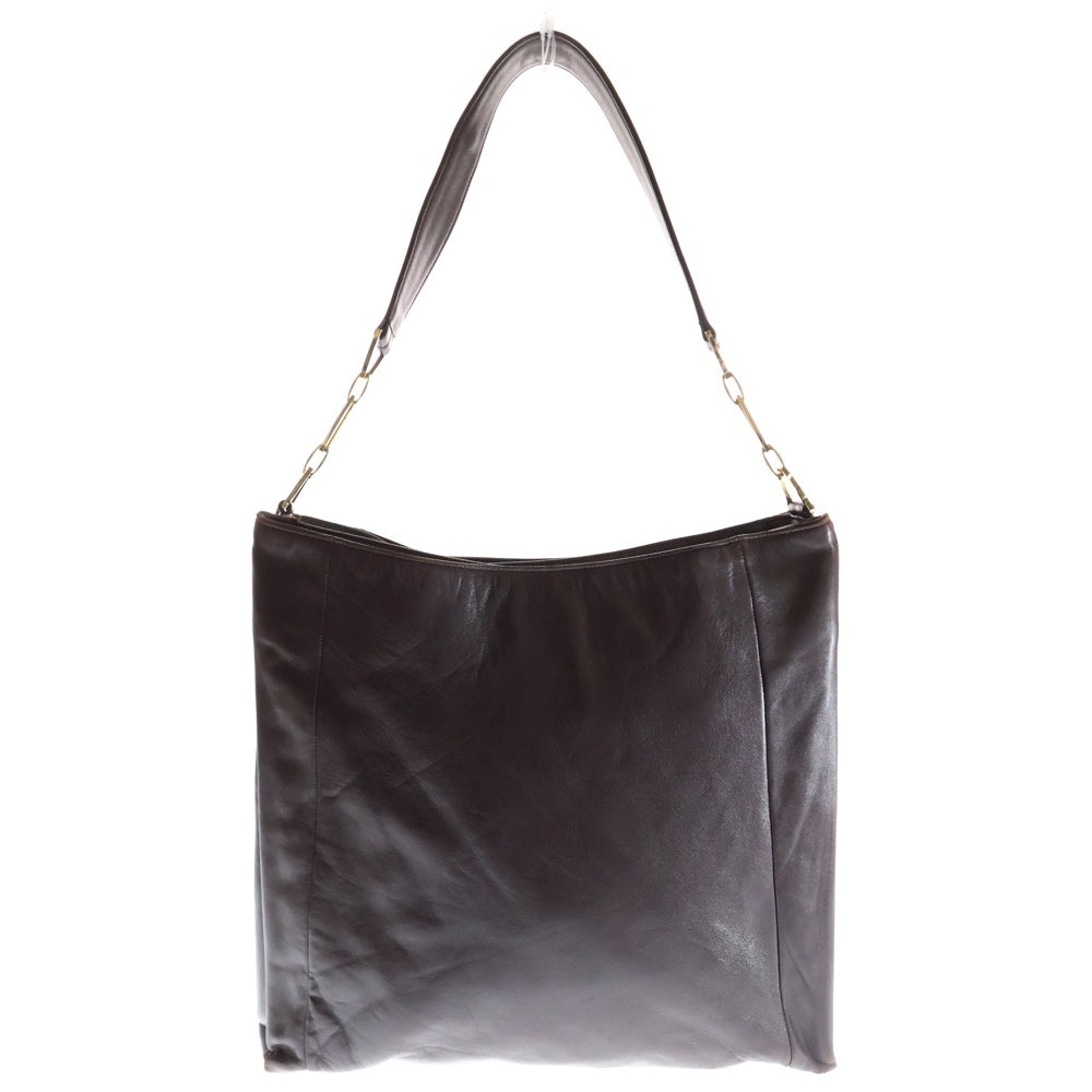 LOEWE(ロエベ) アナグラムロゴ エンボスロゴ ラムスキン レザー ショルダーバッグ ゴールド金具 ボルドー