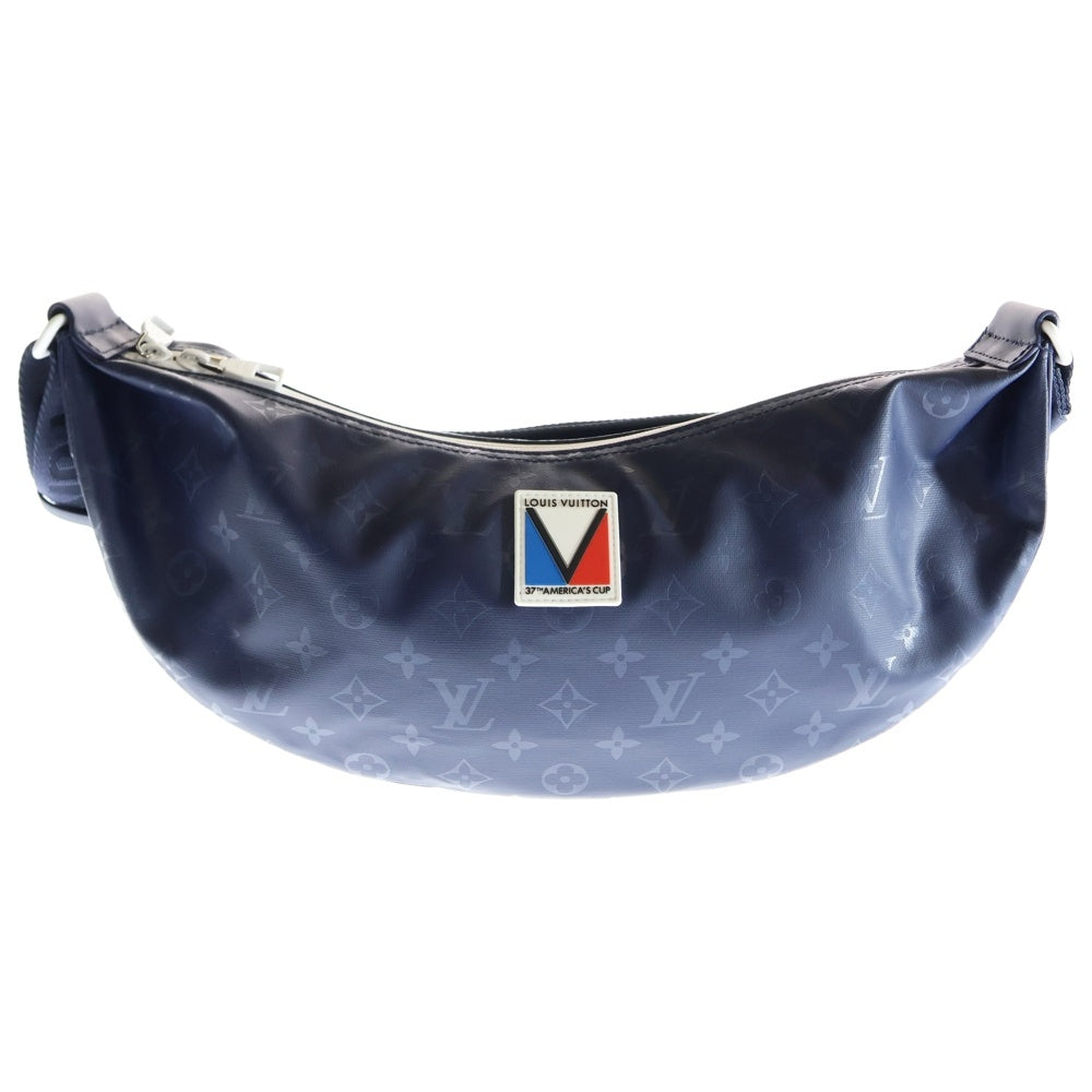 LOUIS VUITTON(ルイヴィトン) モノグラムストーム アメリカズカップ レザーハンモックバッグワンショルダーバッグ ネイビー M11682