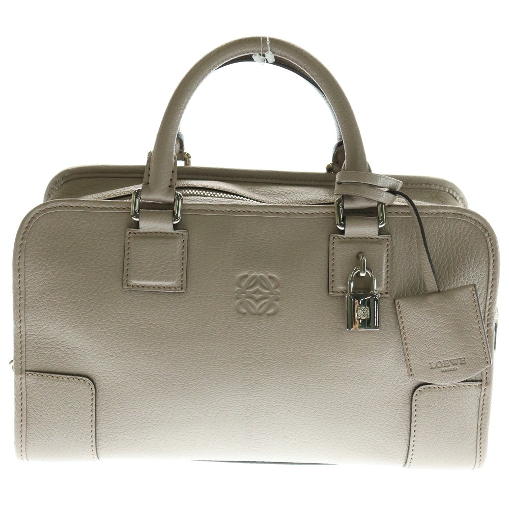 LOEWE(ロエベ) アマソナ30 アナグラム ミニバッグ ハンドバッグ ベージュ シルバー金具 レザー