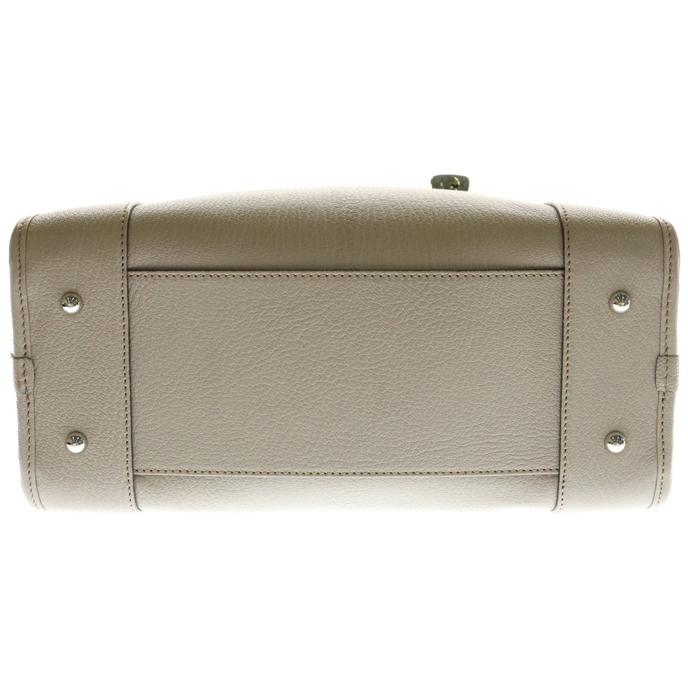 LOEWE(ロエベ) アマソナ30 アナグラム ミニバッグ ハンドバッグ ベージュ シルバー金具 レザー