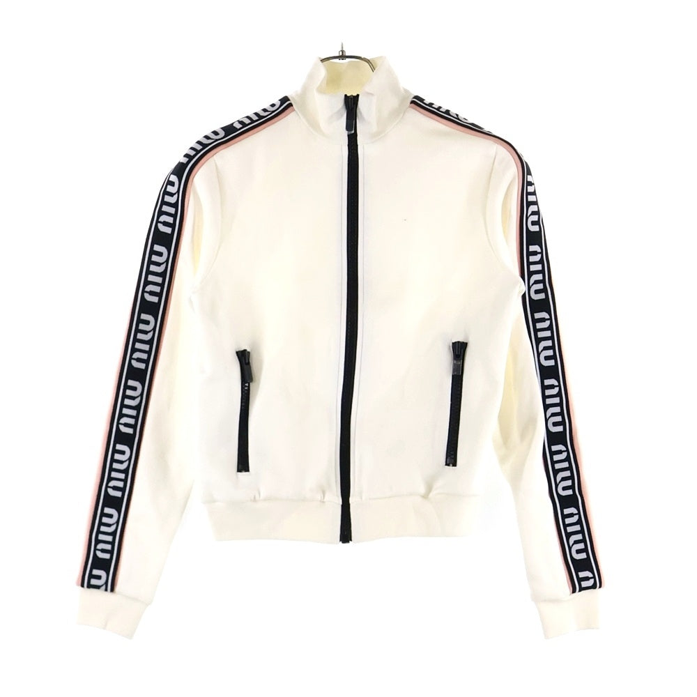 miumiu(ミュウミュウ) 20SS サイドラインロゴコットンセットアップ ジャージ ハーフパンツ ショートパンツ ホワイト MJL668