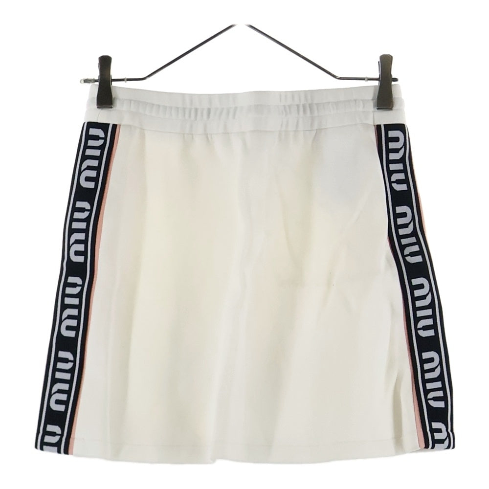 miumiu(ミュウミュウ) 20SS サイドラインロゴコットンセットアップ ジャージ ハーフパンツ ショートパンツ ホワイト MJL668