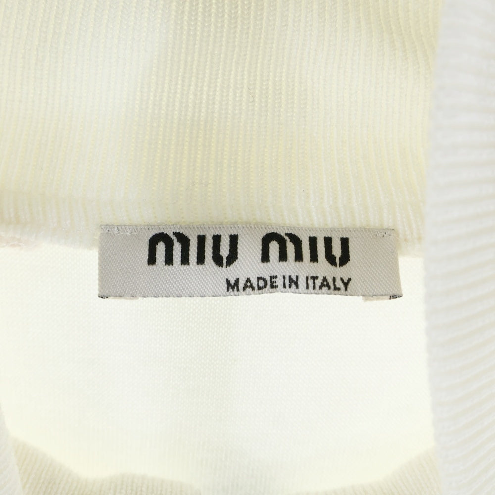 miumiu(ミュウミュウ) 20SS サイドラインロゴコットンセットアップ ジャージ ハーフパンツ ショートパンツ ホワイト MJL668