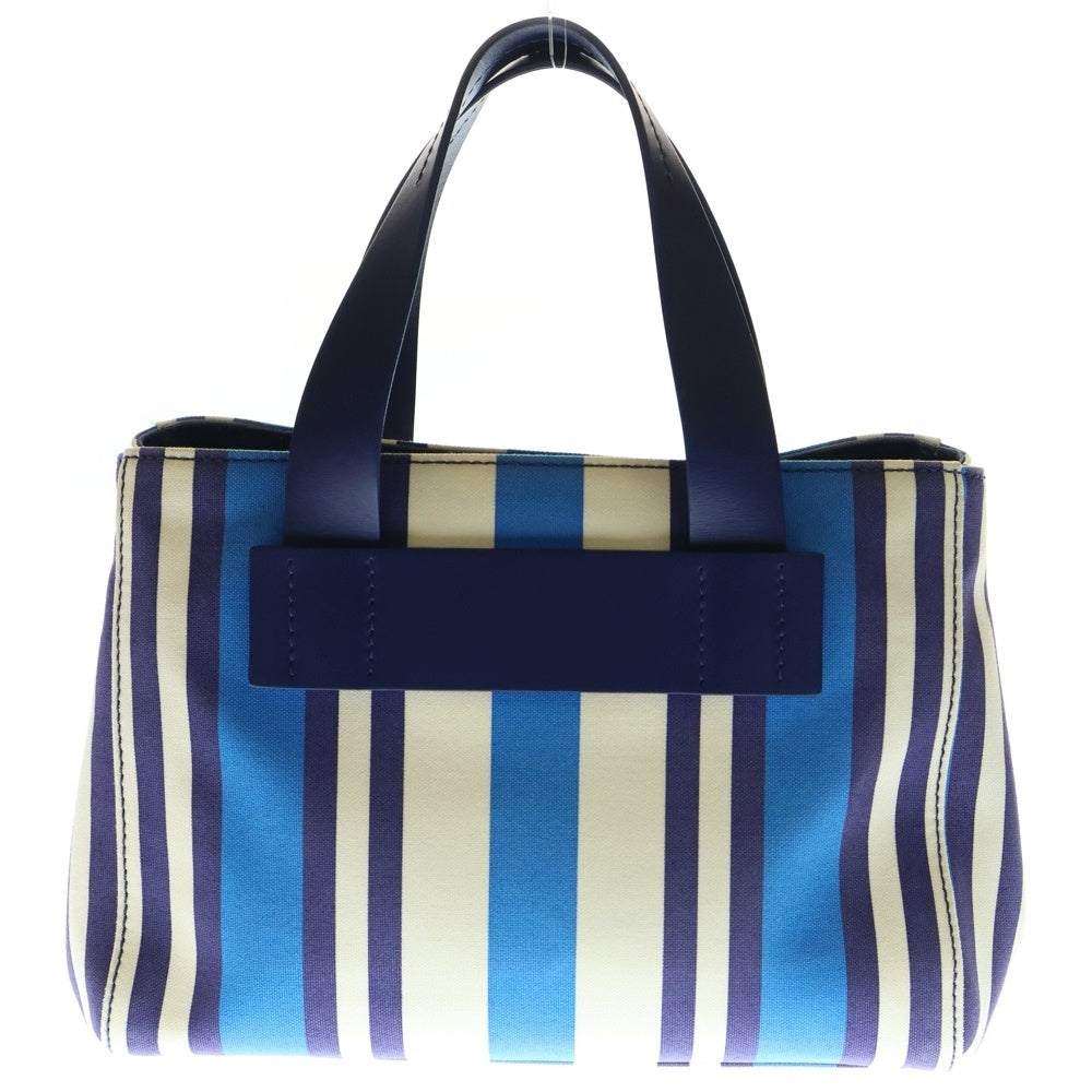 miumiu(ミュウミュウ) CANAPA カナパ 2WAY レザー切替ロゴキャンバスハンドバッグ ショルダーバッグ ブルー/ホワイト レディース 5BA085