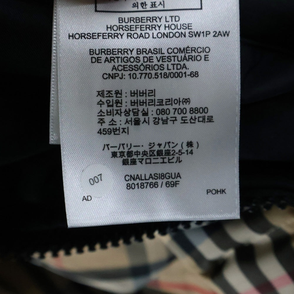 BURBERRY(バーバリー) ノバチェック総柄 リバーシブル ラバーワッペンロゴ フーデッド ジップアップ ダウンジャケット ベージュ/ブラック 8018766