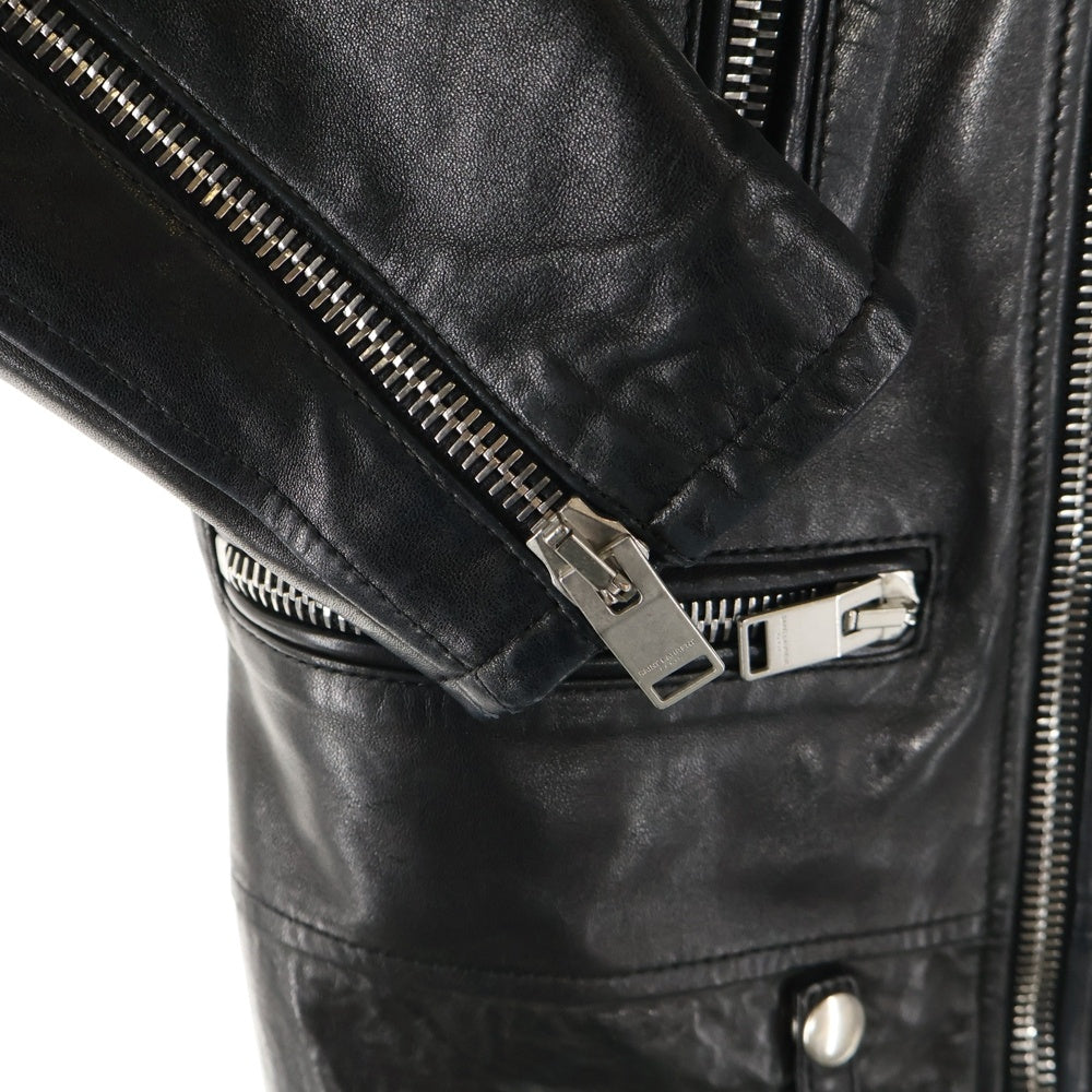 SAINT LAURENT PARIS(サンローランパリ) 15SS L01 クラシックモーターサイクル ラムスキン レザー ジップアップ ダブル ライダース ジャケット ブラック 361841